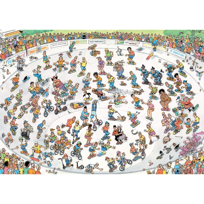 Jan van Haasteren Skateboarden in de bowl - Puzzel 1000 stukjes volwassenen - Legpuzzels