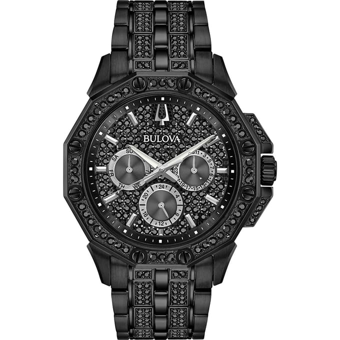 Bulova Crystal Octava 98C134 Horloge - Staal - Zwart - Ø 41 mm