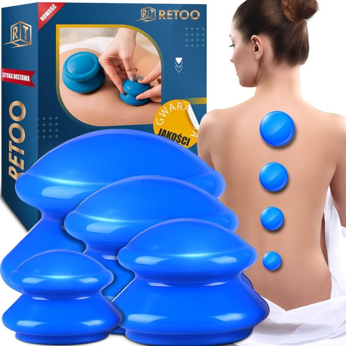 Retoo Set van 4 Massage Suction Cups - Cupping Therapie voor Cellulite en Anti-Aging