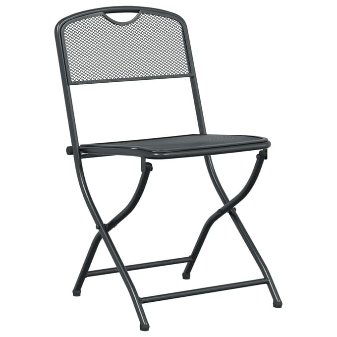 vidaXL - Tuinstoelen - 2 - st - Antraciet - IJzer - Converteerbaar