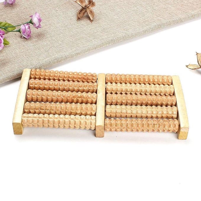 LOUZIR Houten voetmassage roller - Voet massage - Reflexologie - Voetroller