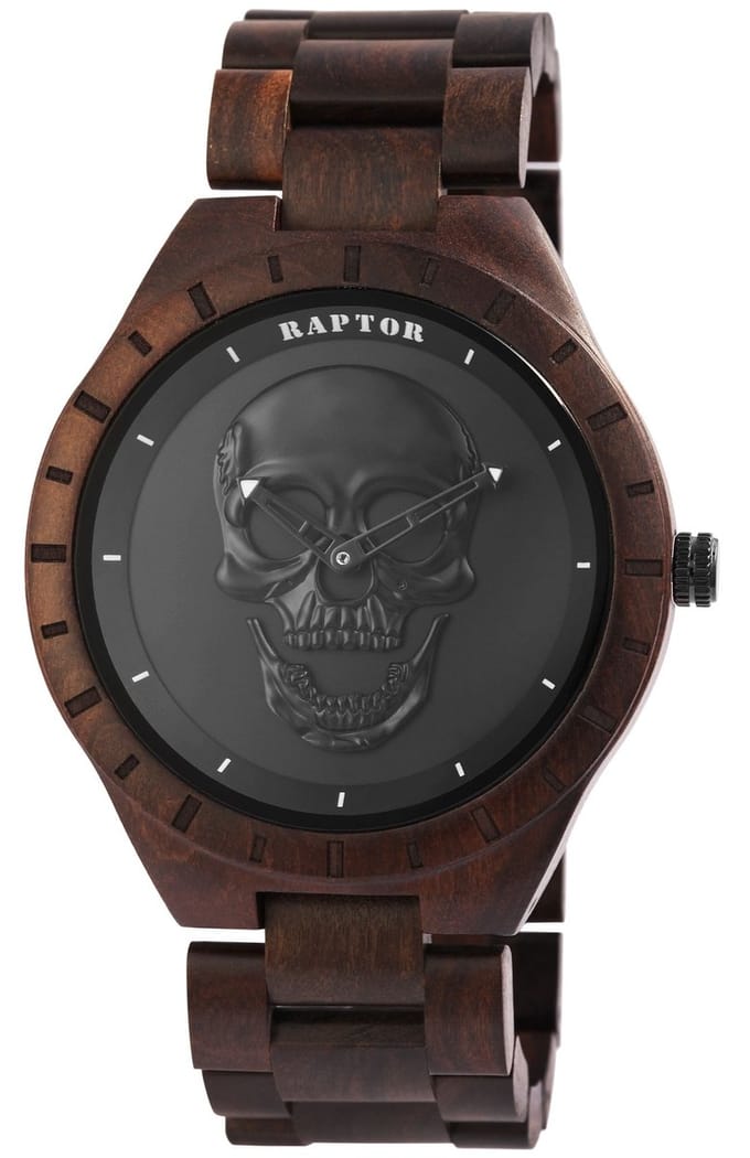 Raptor Herenhorloge Sandelholz Snorre, Mineralglas