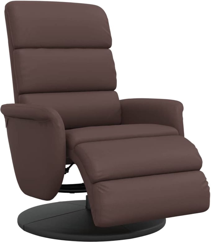 vidaXL - Fauteuil - verstelbaar - met - voetensteun - kunstleer - bruin