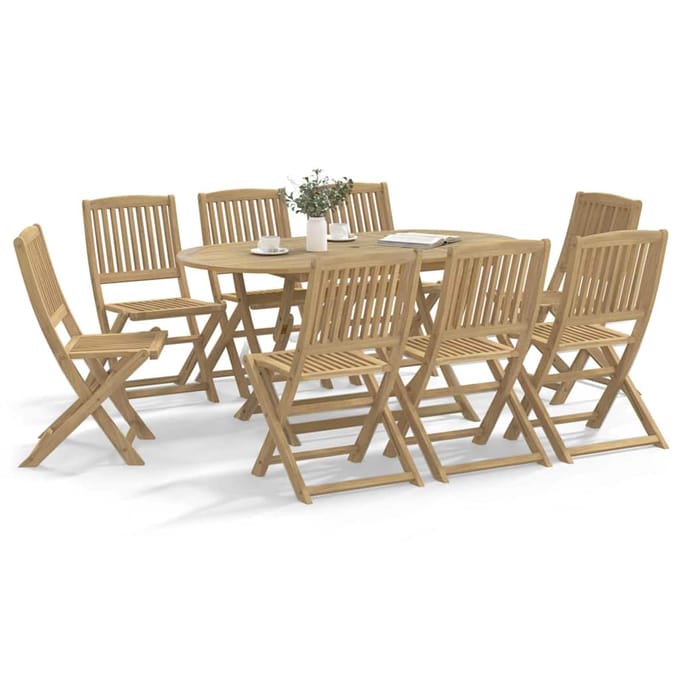 vidaXL - Opklapbare - stoelen, - 8 - stuks, - 48,5 - x - 57 - x - 90 - cm, - massief - acaciahout.