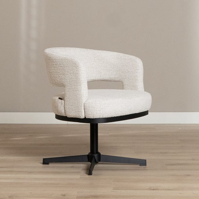Bronx71® Draaifauteuil Gino gemêleerde stof beige
