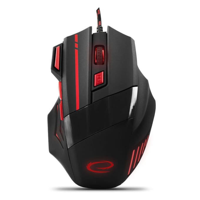 Esperanza MX201 WOLF - mouse - USB - red - Muis - Optisch - 7 knoppen - Rood
