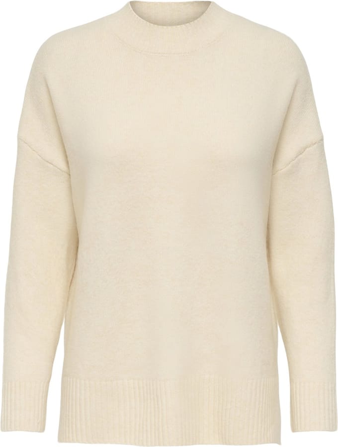 Only Onlhazel ls highneck overs pull knt noos ecru