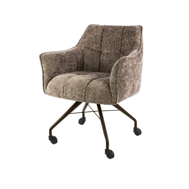 Hoyz Collection - Eetkamerstoel Raster - Bruin - 67x62x82 cm - Set van 2