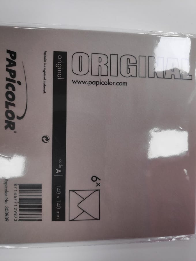 Papicolor Original Envelop Nootbruin 6 stuks 140 x 140 mm