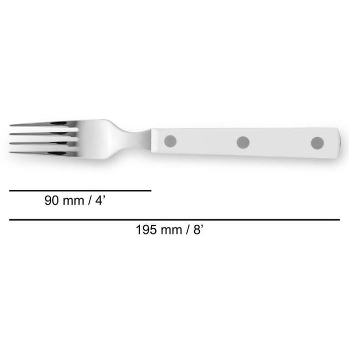 Steakvork - ARCOS - Steak Basic - Roestvrij Staal - Polyoxymethyleen Wit - 195 mm