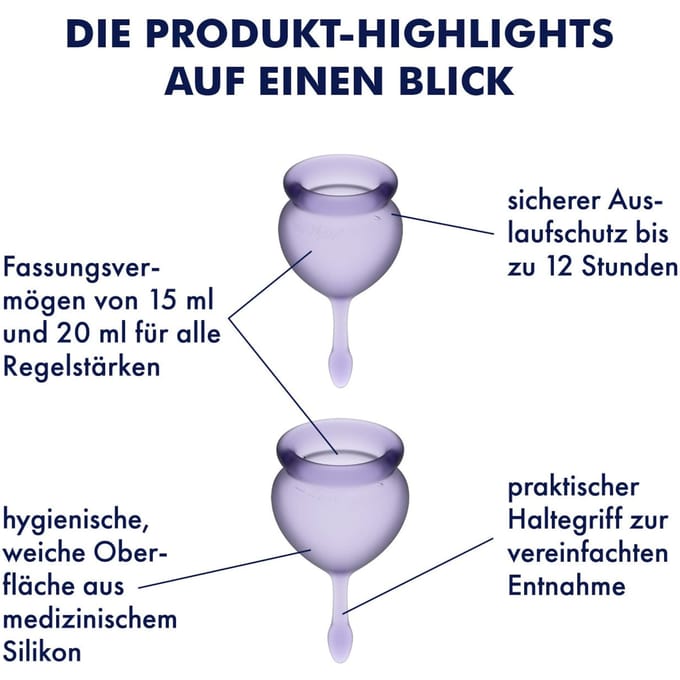 Satisfyer 'Feel Good - Menstrual Cup Set', 15 & 20 ml