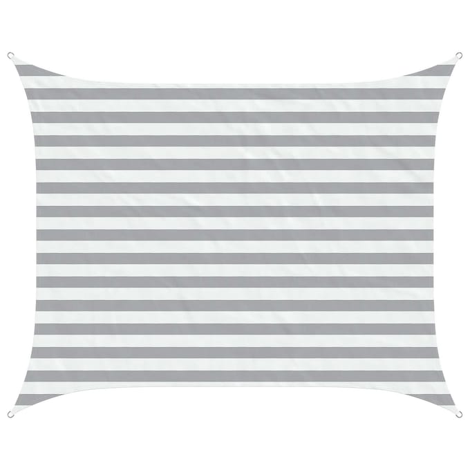 vidaXL - Zonneschaduw - Lichtgrijs - en - wit - 2 - x - 2,5 - m - 100% - Polyester - Oxford