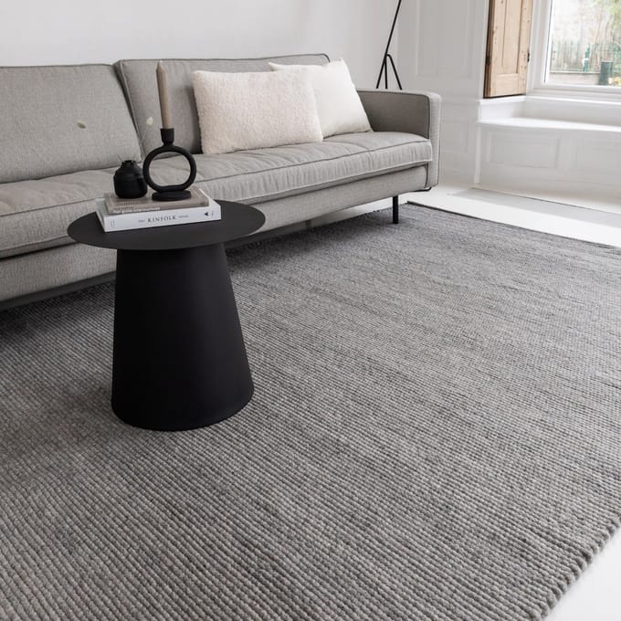 Wollen Vloerkleed Donkergrijs Vik - 240 x 340 - (XL)