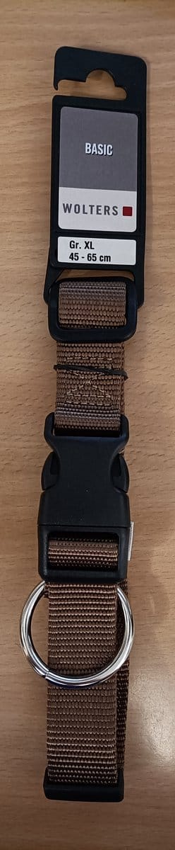 Wolters halsband basic kleur nougat maat XL 45-65cm lang