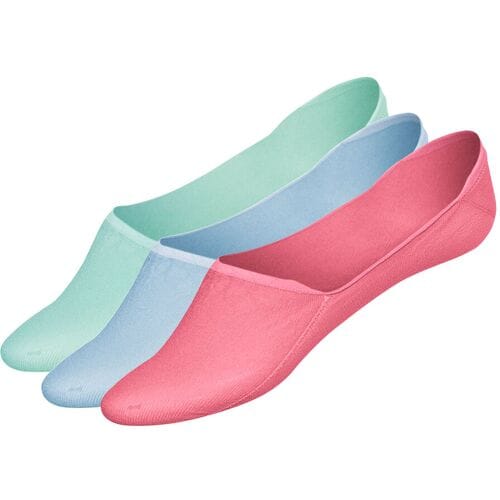 ESMARA 3 paar sneakersokken (High-Cut, Roze/mint/blauw, 35-38)
