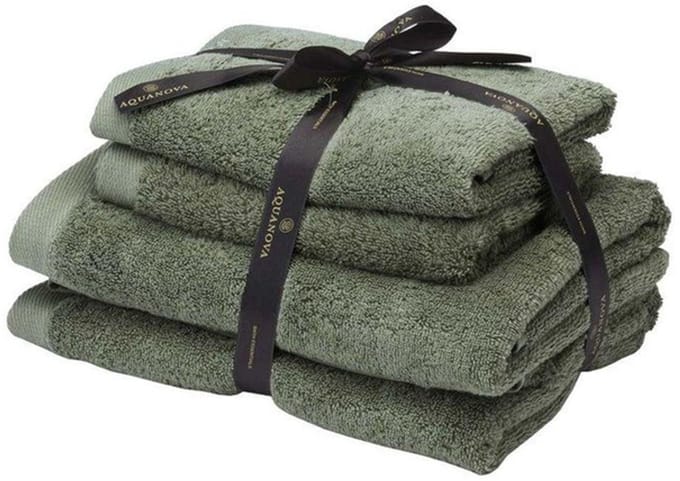 Aquanova Rio - Handdoek bundel - GOTS KATOEN - 2x 50x100 + 2x 67x130 cm - Forest (legergroen)