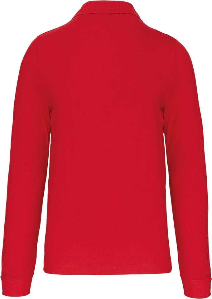 Herenpoloshirt met knopen en lange mouwen Rood - M
