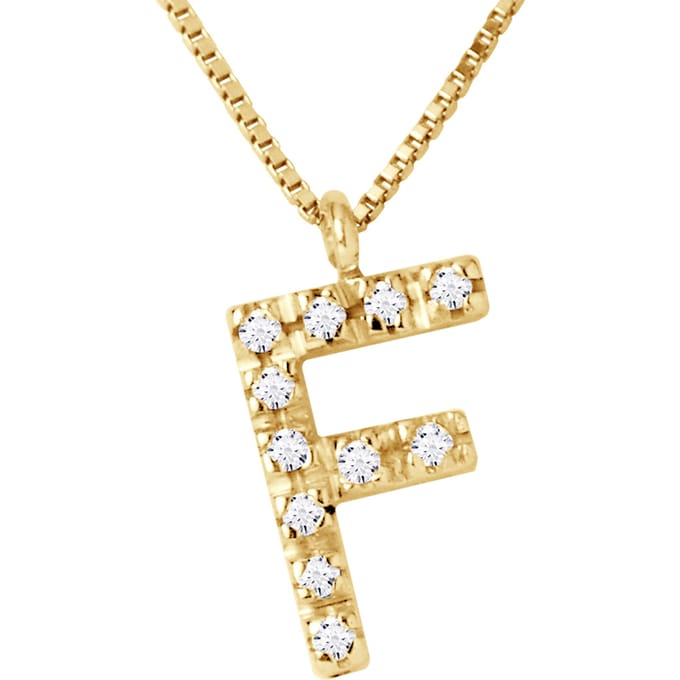 Collar ABC Diamonds 0.06 Cts LETTER "F" 18 karaats geel goud