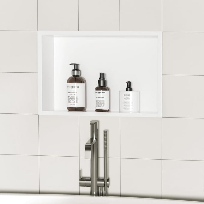 AquaVik Inbouwnis Inbygg 30x60x7 cm Mat Wit