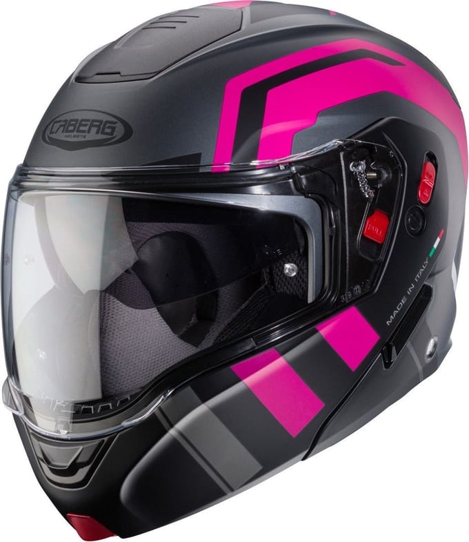 Caberg Horus X Road Grijs Fuchsia Systeemhelm - Helm