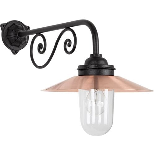 KS Verlichting wandlamp - Ardennes E27 - Klassiek - IP44 - Koper - Zwart