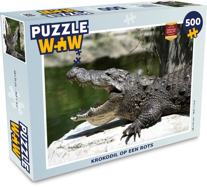 Puzzel Krokodil - Reptielen - Rots - Legpuzzel - Puzzel 500 stukjes