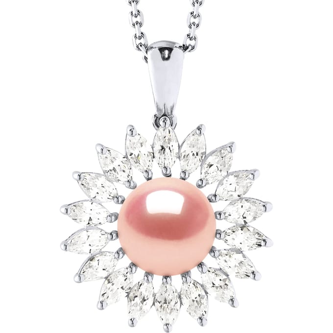 SUN zoetwater parel sieraden 8-9mm Rose 925