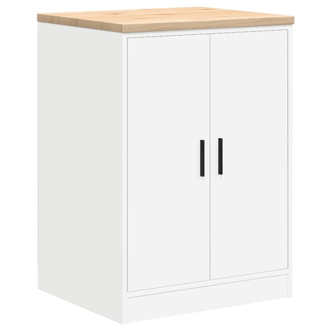 vidaXL - Garagekast - 60x51x85 - cm - massief - grenenhout - wit