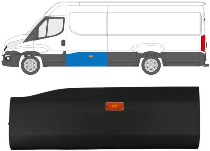 Zijwand sierlijst met positielicht voor Iveco Daily 2014-2019 / Links / Set