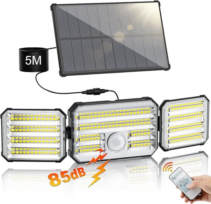 Krachtige Led Buitenlamp op Zonne-energie met Bewegingssensor en Afstandsbediening