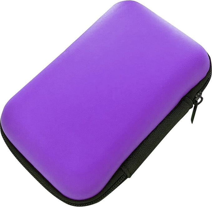 Oortjes Zipper Case – Reizen, Vakantie – Opbergtas met Rits – Paars – 11*7.5 cm