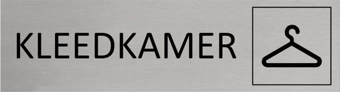 CombiCraft Aluminium deurbordje Kleedkamer 165x45mm - per stuk