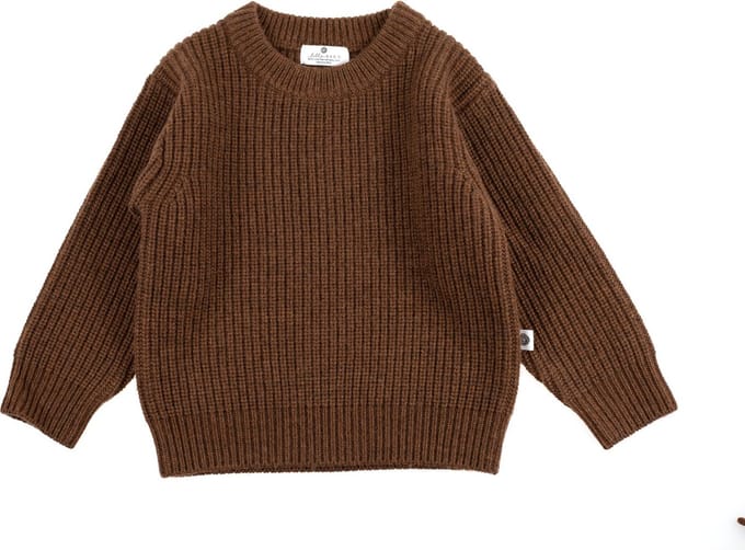 Gebreid Wollen Babytruitje - Merinowol - Brunette 56