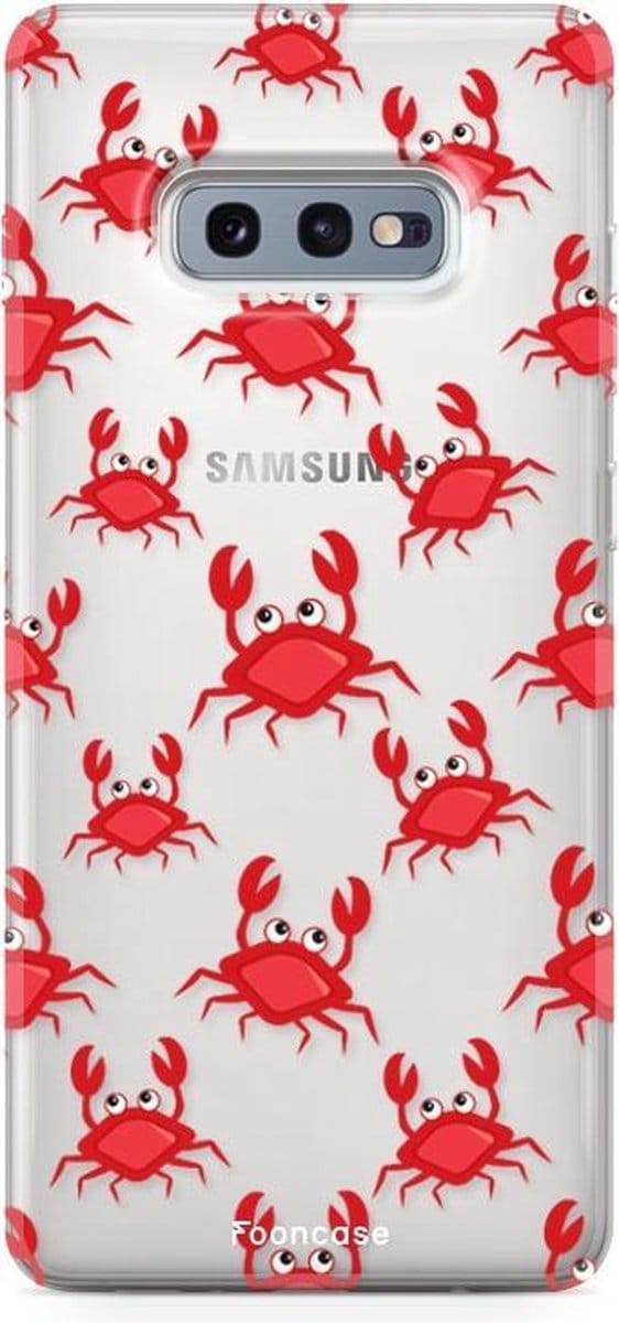 Fooncase Hoesje Geschikt voor Samsung Galaxy S10e - Shockproof Case - Back Cover / Soft Case - Crabs / Krabbetjes / Krabben