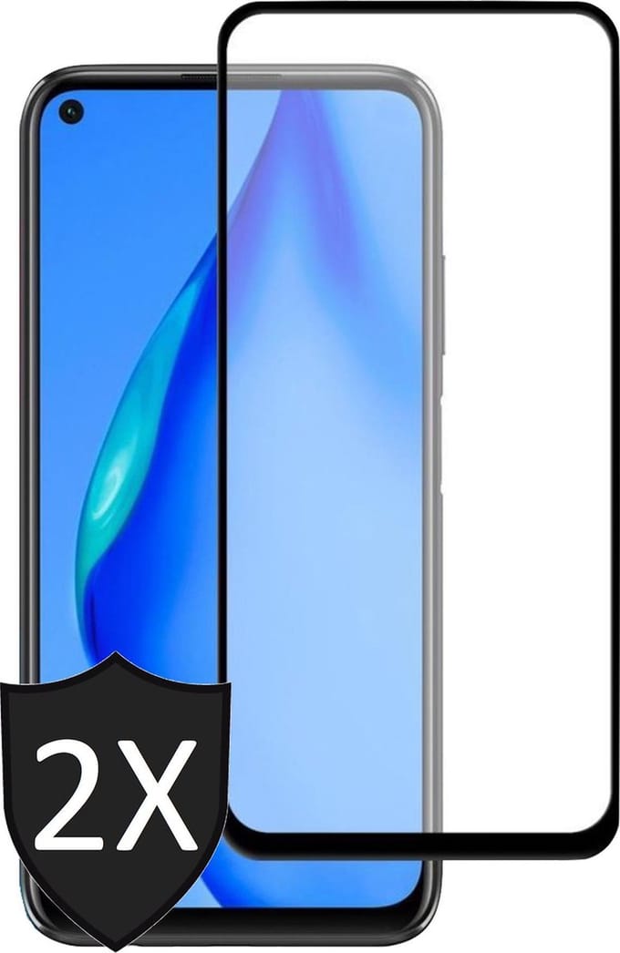 Screenprotector geschikt voor Huawei P40 Lite - Full Screen Protector Glas - 2 Stuks