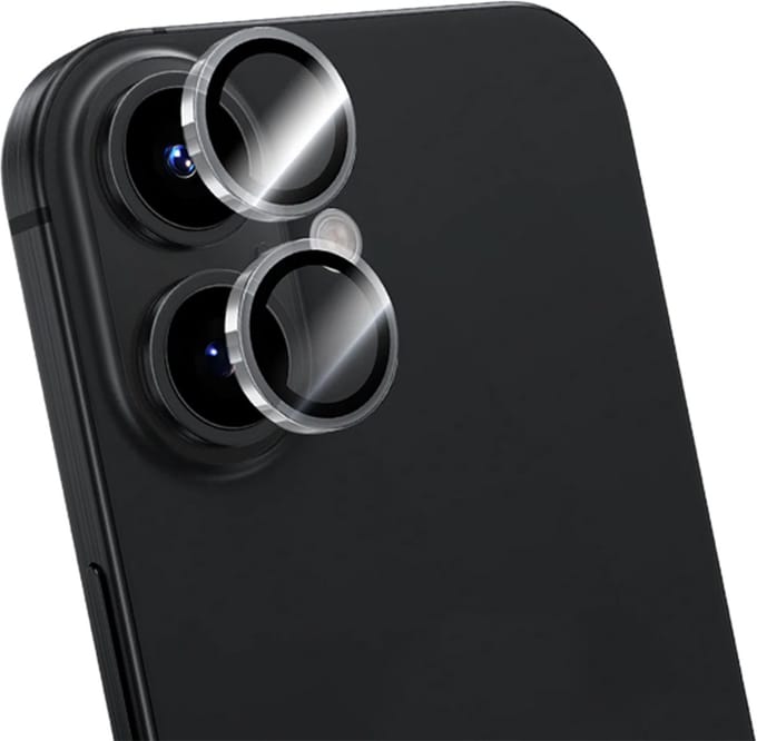 Force Case, Lens Protector geschikt voor iPhone 16 / 16 Plus - [2 Stuks] Tempered Glass 9H+, Transparant