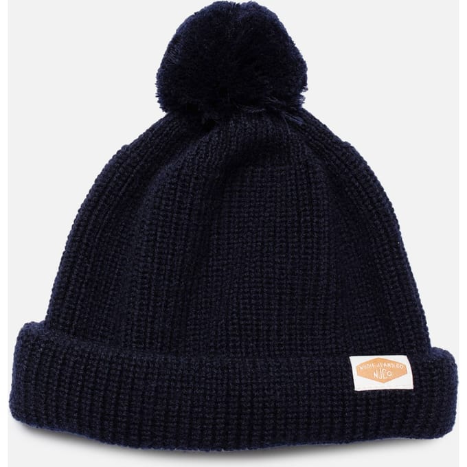 Nudie Jeans Chunky Pompom Wool Beanie Navy Taglia: OS | Cappelli Outlet | Unisex | Blu