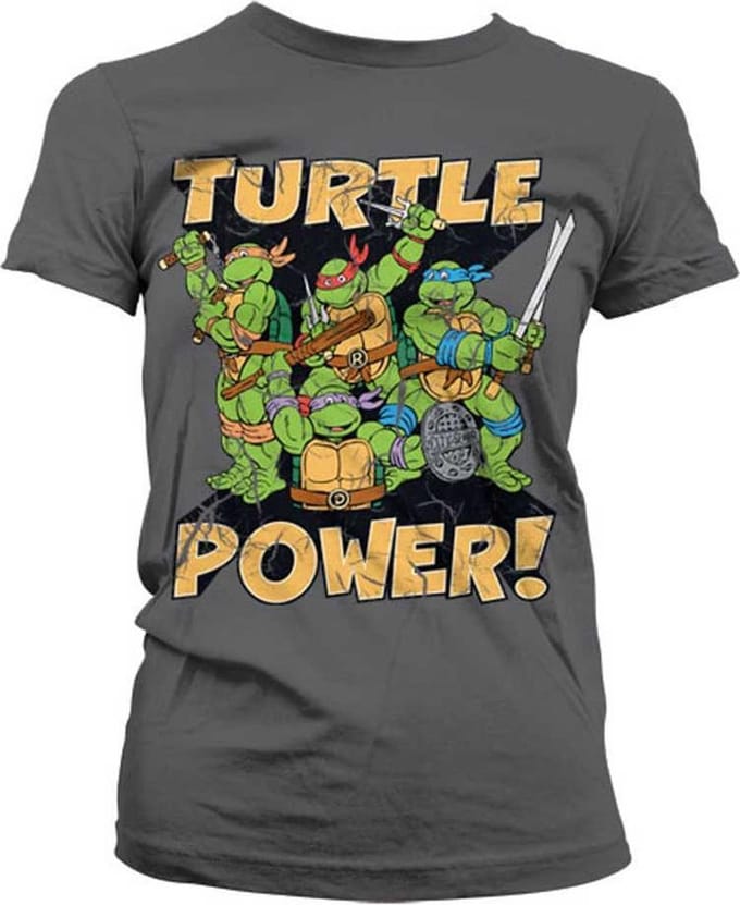 Teenage Mutant Ninja Turtles Dames Tshirt -S- Turtle Power! Grijs