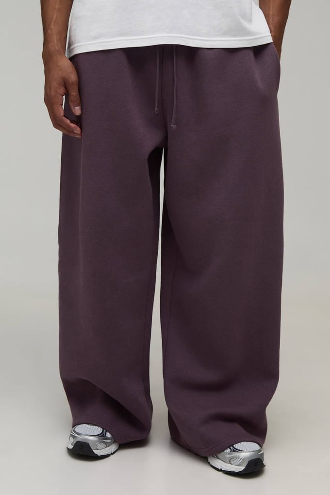Essentiële Extreme Wijde Pijpen Joggingbroek | Mauve | Size Medium