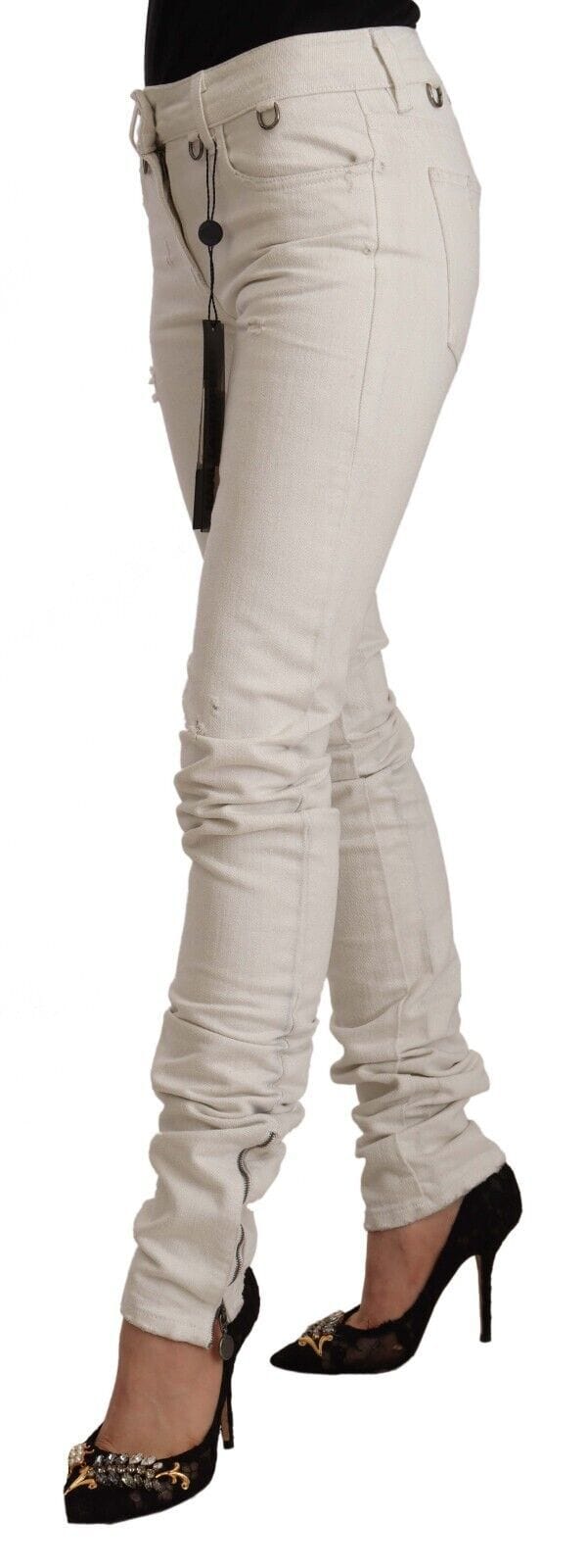 Karl Lagerfeld Gescheurde Skinny Jeans Offwhite