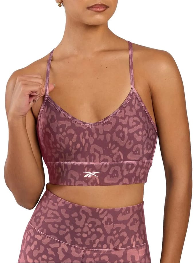 Reebok Printed Tri-back Sportbeha Roze L Vrouw