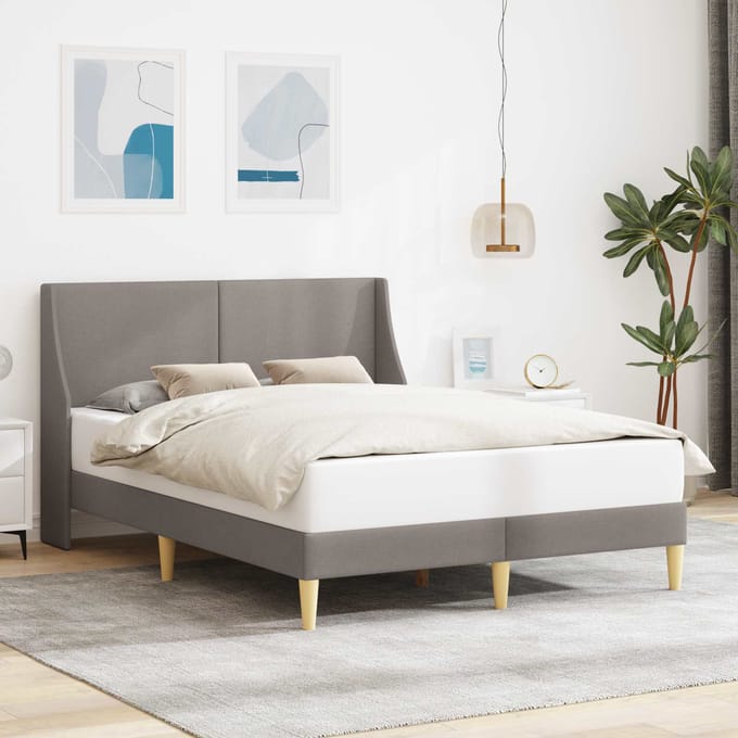 vidaXL - Bedframe - Effen - met - hoofdeinde - verbindingplaat
