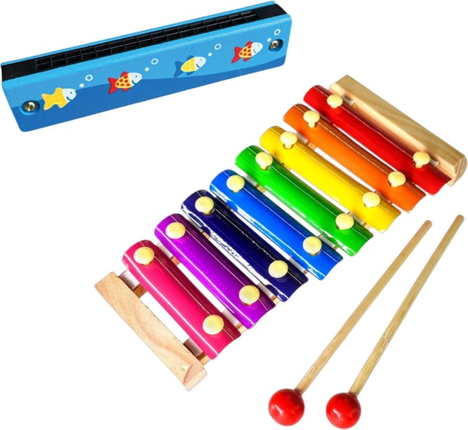 Jobber Toys Xylofoon en Mondharmonica Set Kinderen - 2 Instrumenten