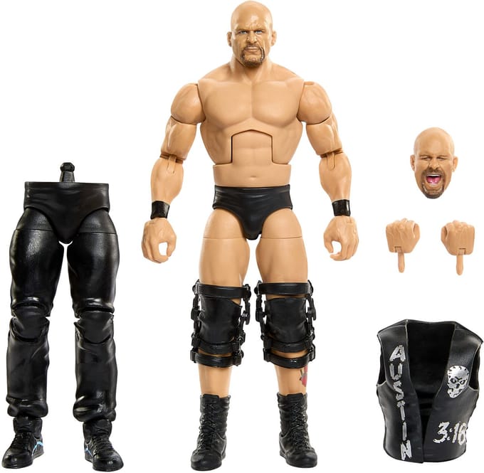 Mattel WWE actiefiguur Steve Austin 6 inch Summerslam speelgoed.