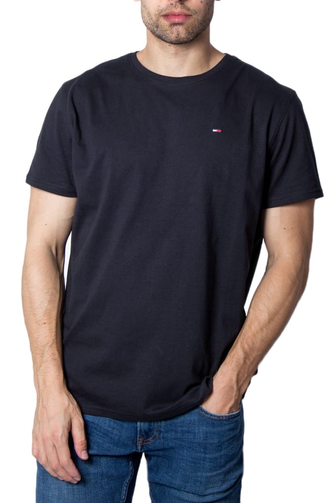 Tommy Hilfiger Klassiek Eenvoudig Effen Kleur Katoen Ademend Veelzijdig Ronde Hals Korte Mouw T-shirt Heren tops Zwart DM0DM04411078 XXL black