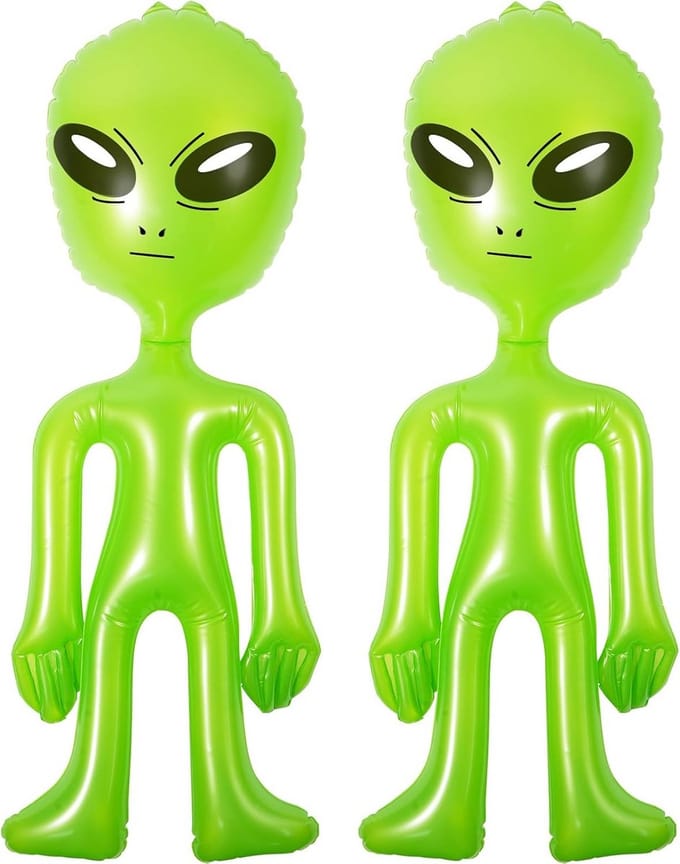 Solidchoice - Set van 2 Opblaasbare Aliens voor Feestdecoratie