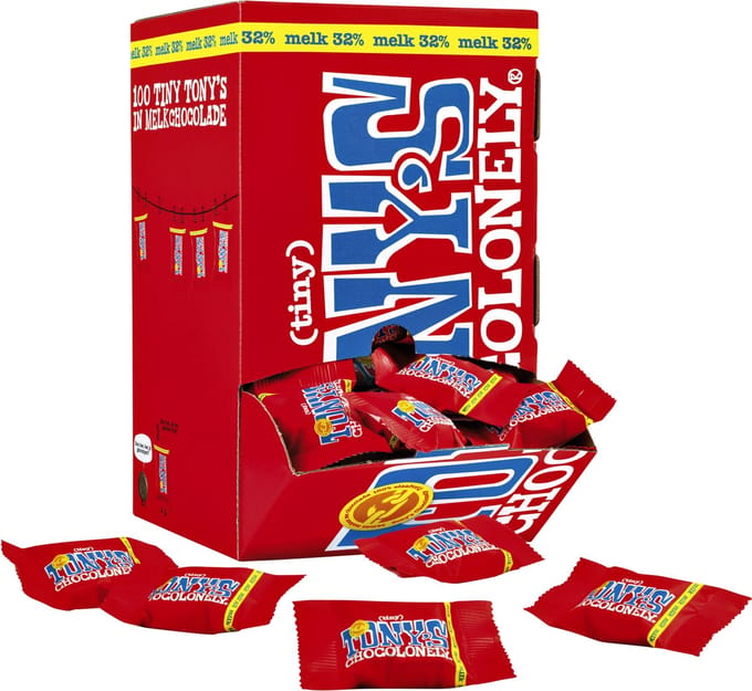 Tony's Chocolonely Tiny Tony's Melk Chocolade - Melkchocolade 900 gram 100 stuks Belgische Fairtrade Chocola