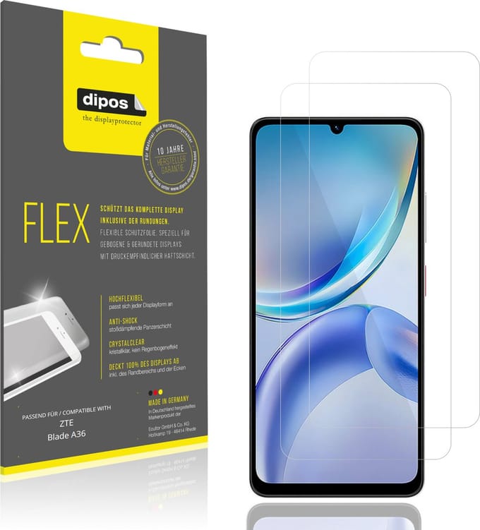 dipos – 2x Beschermfolie geschikt voor ZTE Blade A36 | 3D Full Cover Screenprotector | 100% Passend