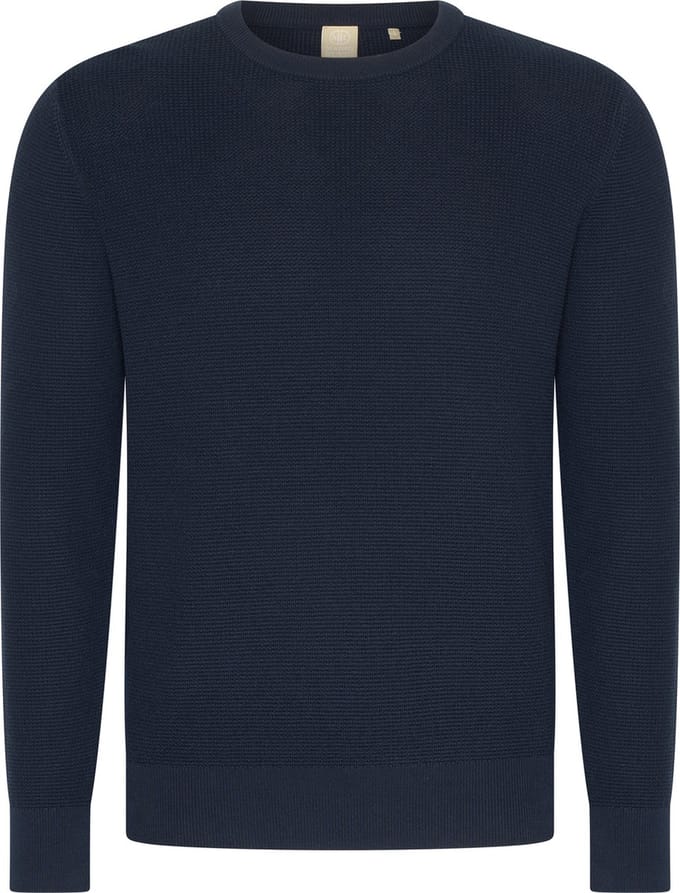 Mario Russo Waffle Pullover - Trui Heren - Sweater Heren - Navy - M