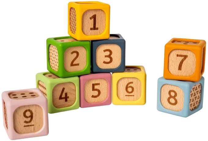 Bigjigs Houten Zachte Sorteerblokken - 9dlg.